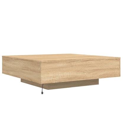 Coffee Table with LED Lights Sonoma Oak 100x100x31 cm