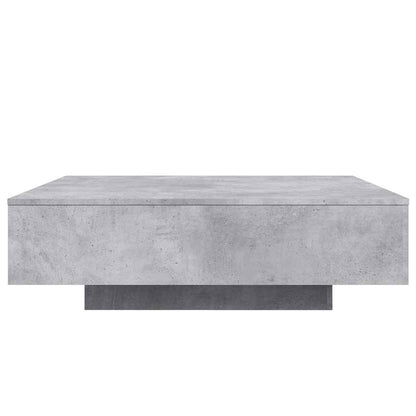 Coffee Table with LED Lights Concrete Grey 100x100x31 cm
