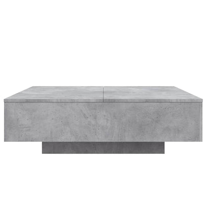 Coffee Table with LED Lights Concrete Grey 100x100x31 cm