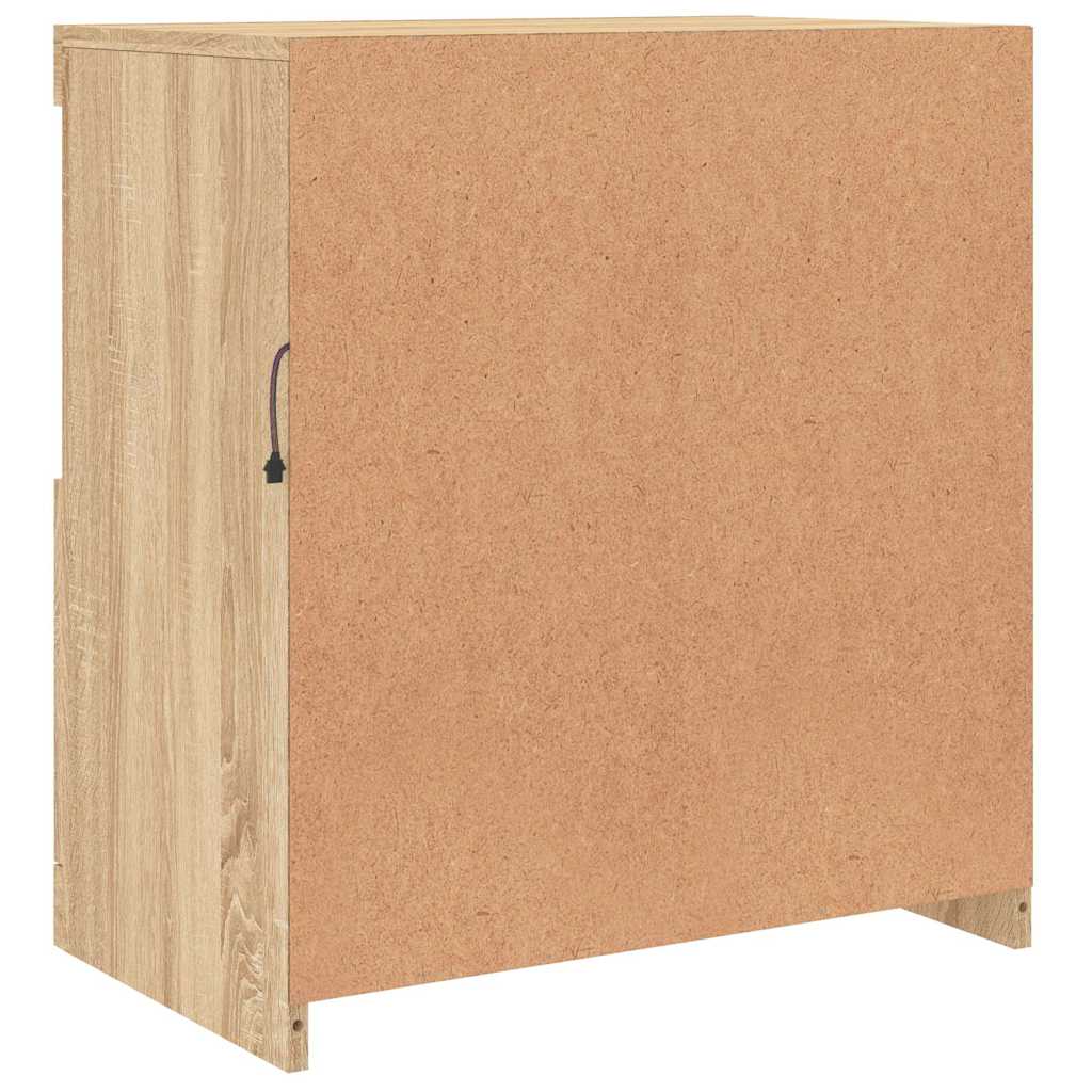 Sideboard with LED Lights Sonoma Oak 60.5x37x67 cm