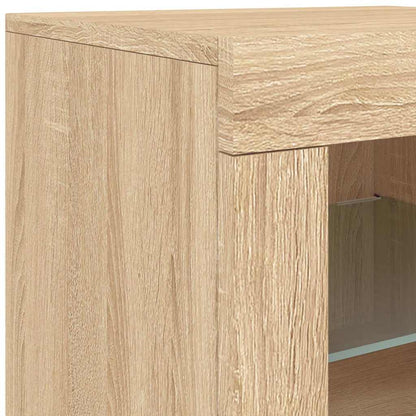 Sideboard with LED Lights Sonoma Oak 60.5x37x67 cm
