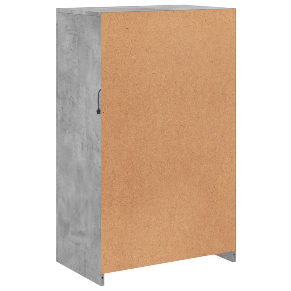 Side Cabinet with LED Lights Concrete Grey Engineered Wood