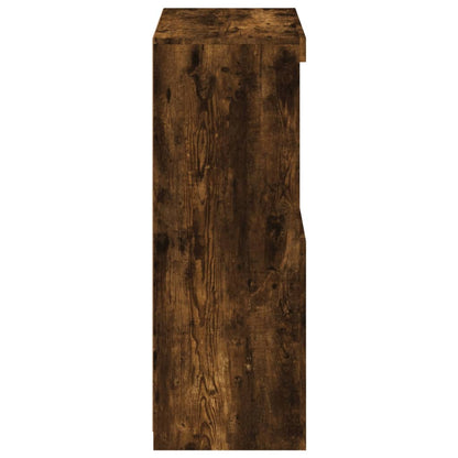 Side Cabinet with LED Lights Smoked Oak Engineered Wood