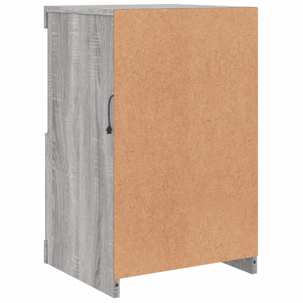 Side Cabinets with LED Lights 2 pcs Grey Sonoma Engineered Wood