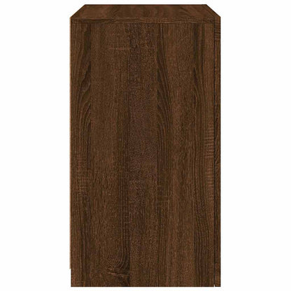 Side Cabinet with LED Lights Brown Oak Engineered Wood