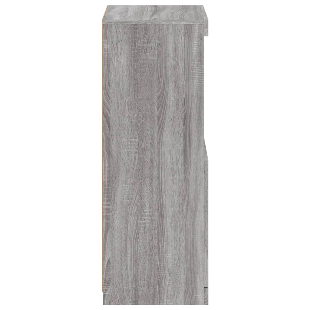 Sideboard with LED Lights Grey Sonoma 41x37x100 cm