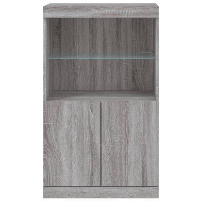Sideboard with LED Lights Grey Sonoma 60.5x37x100 cm