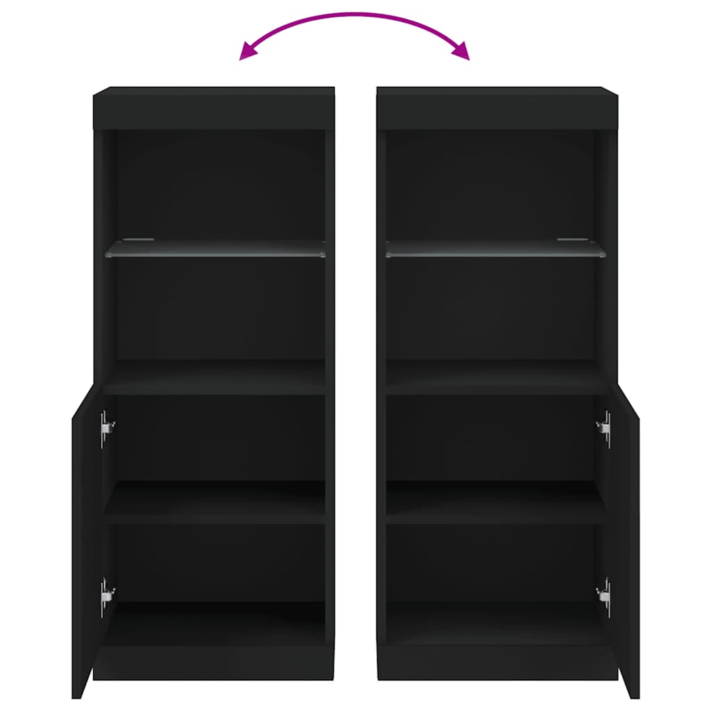 Sideboard | Black | Engineered wood, Glass | Medium | Sideboard