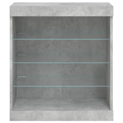 Sideboard with LED Lights Concrete Grey 60.5x37x67 cm