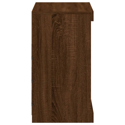 Sideboard with LED Lights Brown Oak 60.5x37x67 cm