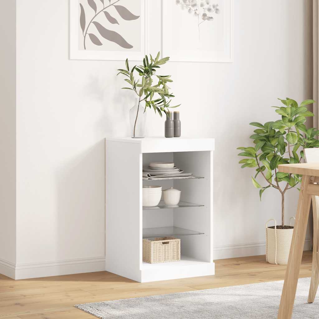 Sideboard with LED Lights White 41x37x67 cm