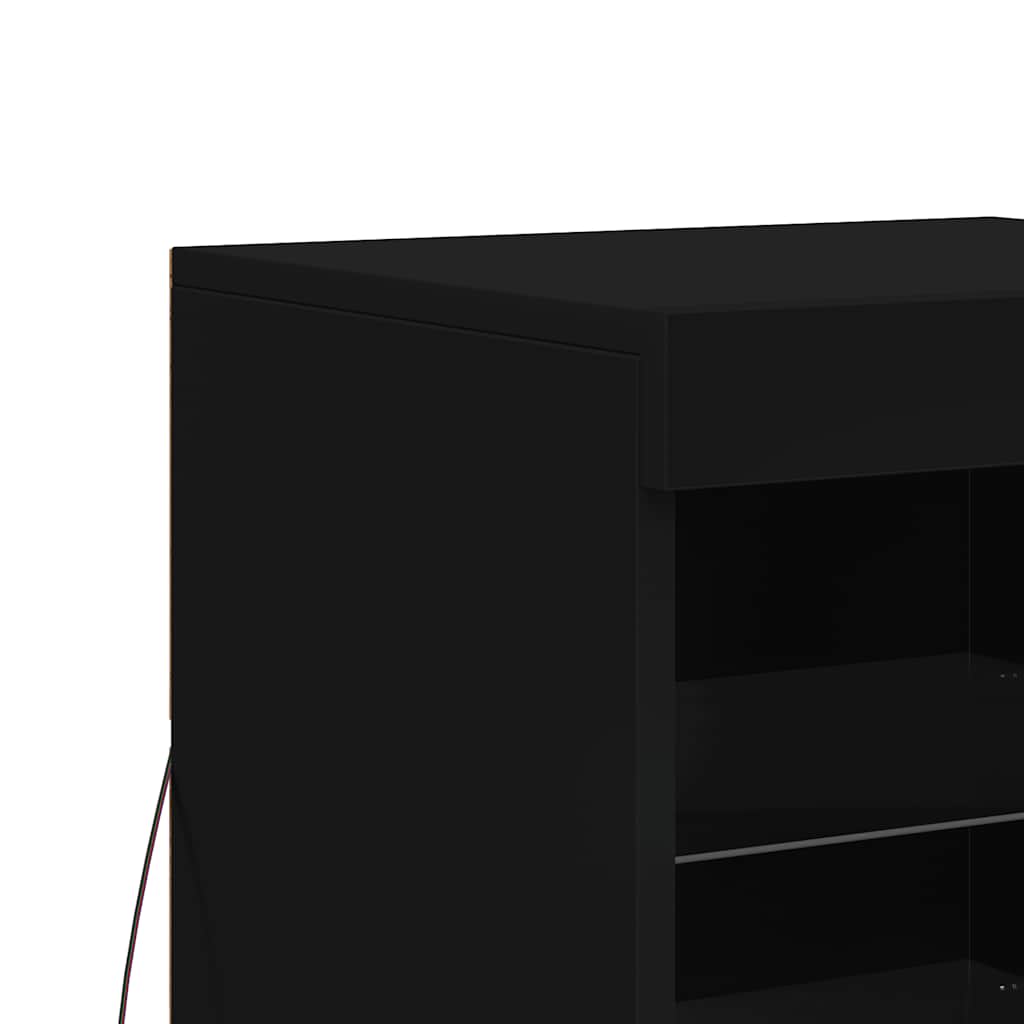 Sideboard with LED Lights Black 41x37x67 cm