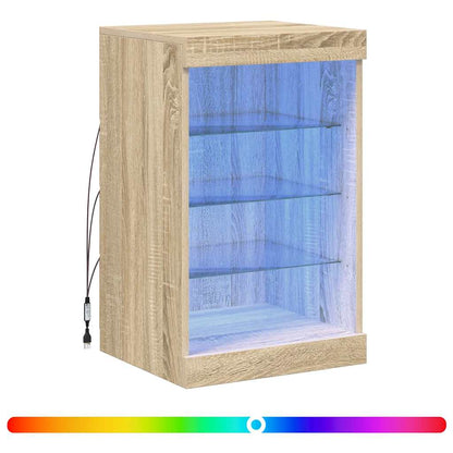 Sideboard with LED Lights Sonoma Oak 41x37x67 cm