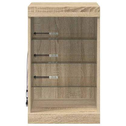 Sideboard with LED Lights Sonoma Oak 41x37x67 cm