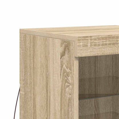 Sideboard with LED Lights Sonoma Oak 41x37x67 cm