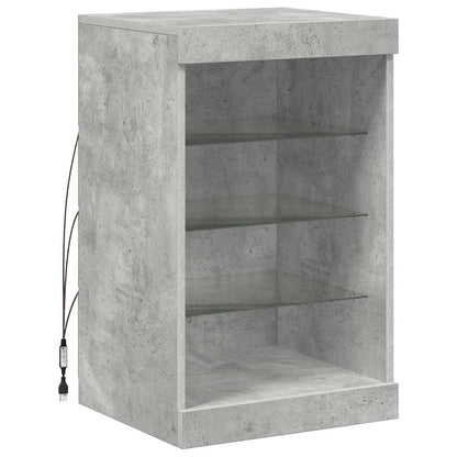 Sideboard with LED Lights Concrete Grey 41x37x67 cm