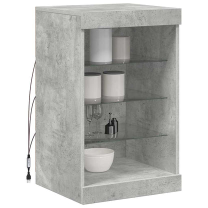 Sideboard with LED Lights Concrete Grey 41x37x67 cm