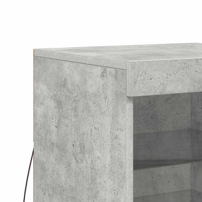 Sideboard with LED Lights Concrete Grey 41x37x67 cm