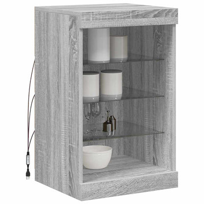 Sideboard with LED Lights Grey Sonoma 41x37x67 cm