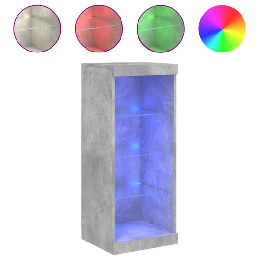 Sideboard with LED Lights Concrete Grey 41x37x100 cm