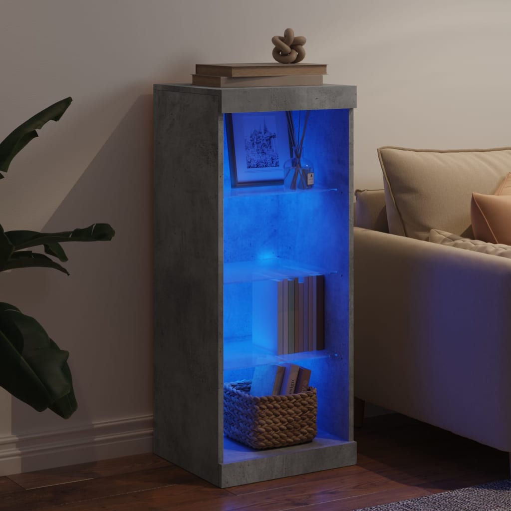 Sideboard with LED Lights Concrete Grey 41x37x100 cm