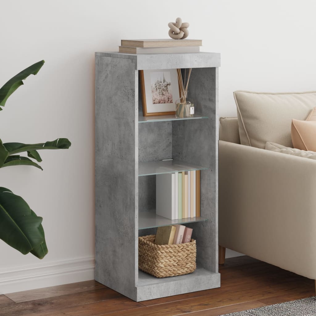 Sideboard with LED Lights Concrete Grey 41x37x100 cm