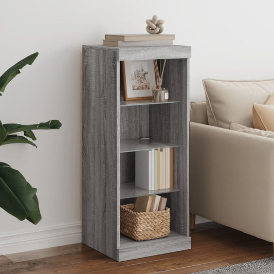 Sideboard with LED Lights Grey Sonoma 41x37x100 cm