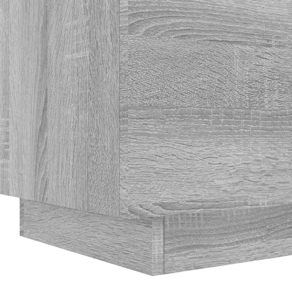 Bedside Cabinet with LED Lights Grey Sonoma Engineered Wood