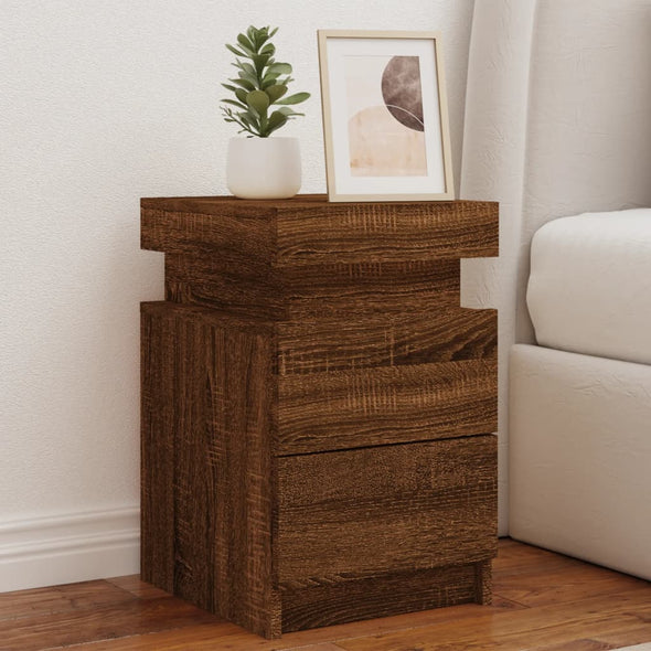 Bedside Cabinet Brown oak Engineered wood Medium