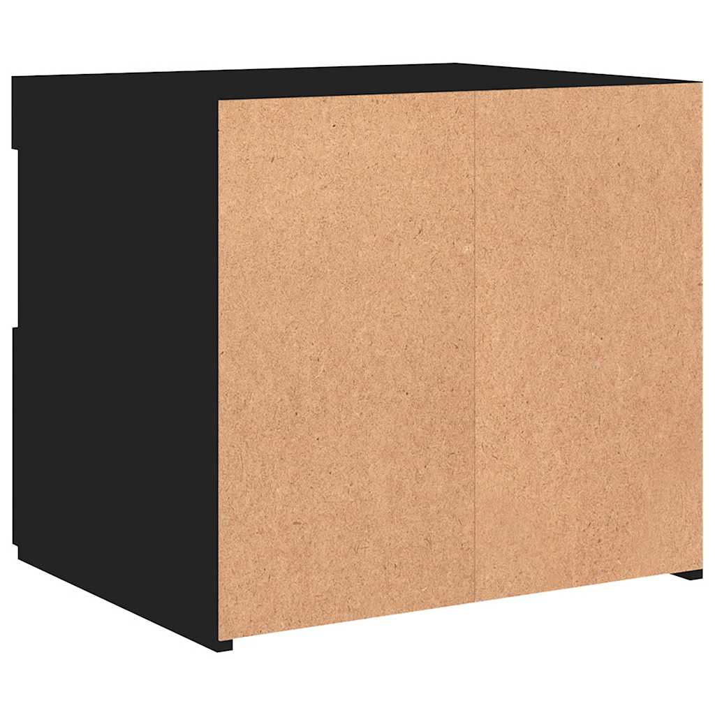 Bedside Cabinet | Black | Engineered wood | 50x40x45 cm | Bedside Cabinet