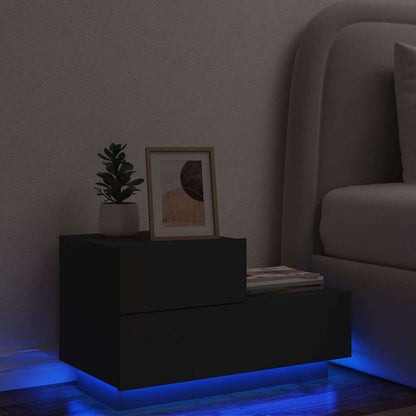 Bedside Cabinet | Black | Engineered wood | Bedside Cabinet | Rectangular