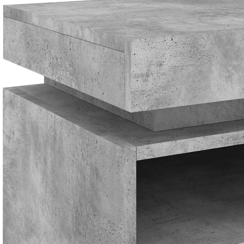 Bedside Cabinet with LED Lights Concrete Grey 40x39x48.5 cm