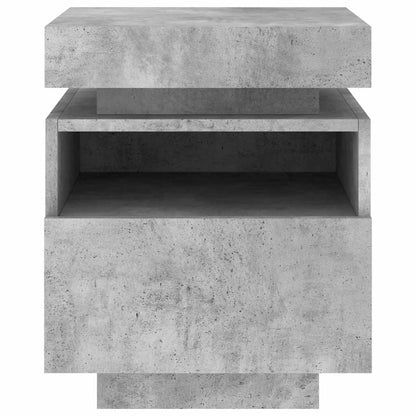 Bedside Cabinets with LED Lights 2 pcs Concrete Grey 40x39x48.5 cm