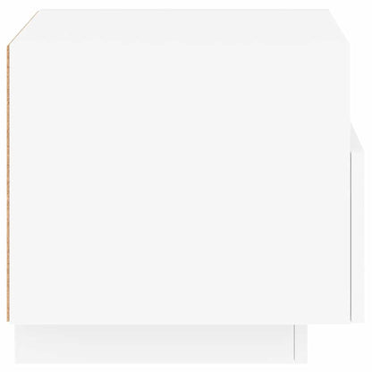 Bedside Cabinet with LED Lights White 40x39x37 cm