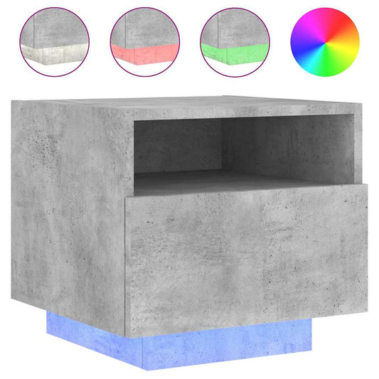 Bedside Cabinet | Concrete grey | Engineered wood | Small