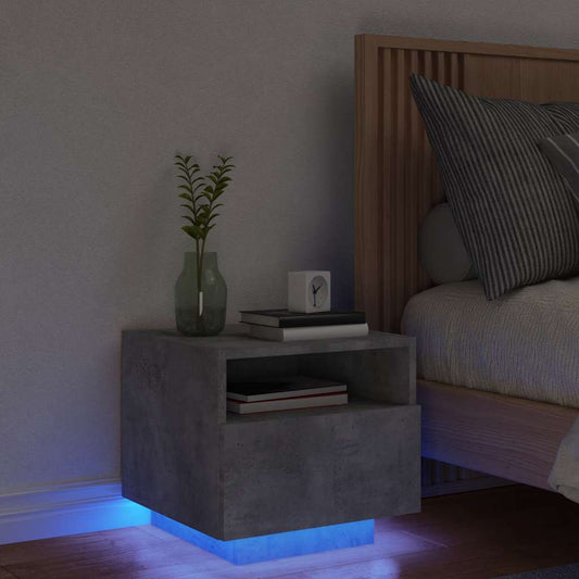 Bedside Cabinet | Concrete grey | Engineered wood | Small