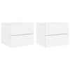 Wall-mounted Bedside Cabinets with LED Lights 2 pcs White