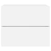 Wall-mounted Bedside Cabinets with LED Lights 2 pcs White