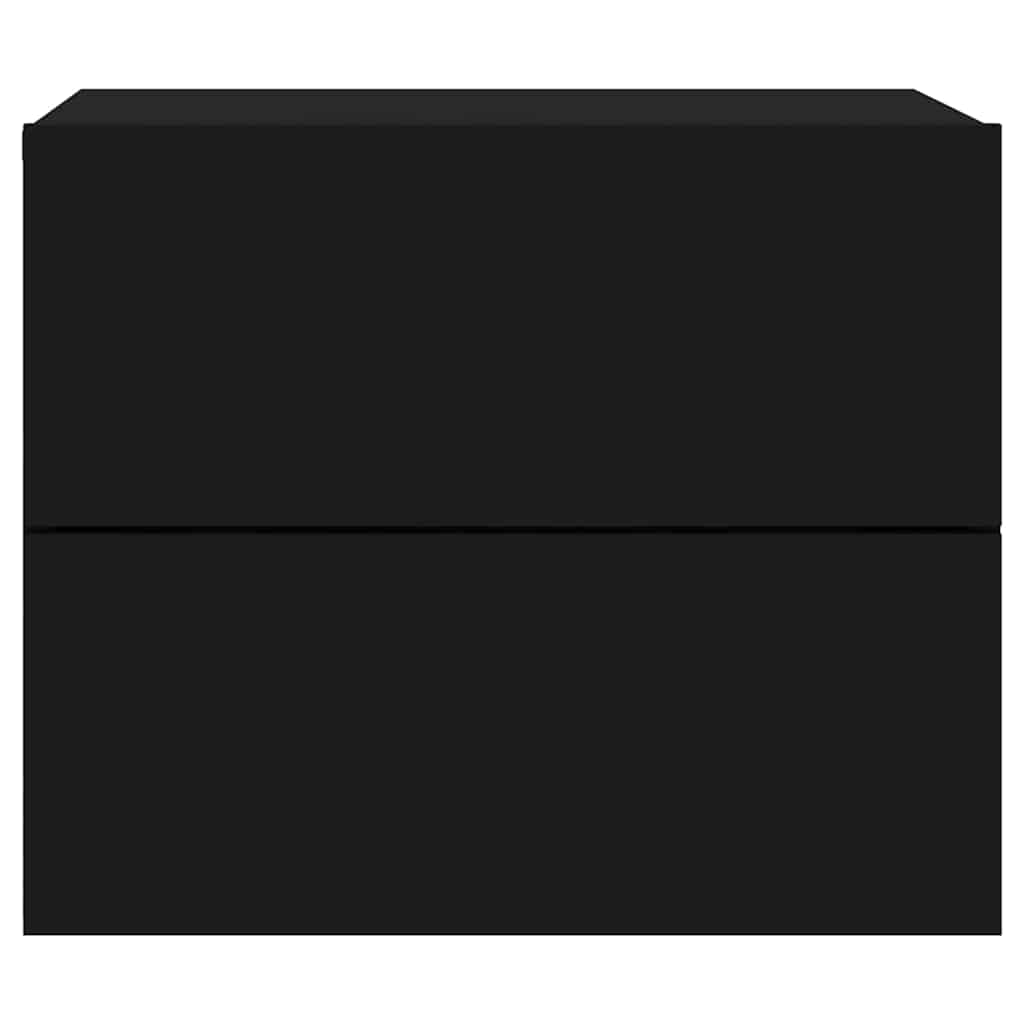 Wall-mounted Bedside Cabinet | Black | Engineered wood | Standard