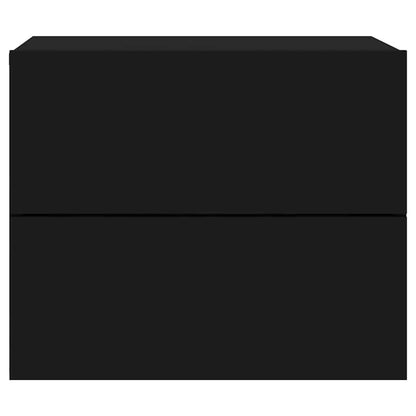 Wall-mounted Bedside Cabinet | Black | Engineered wood | Standard