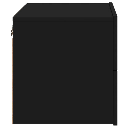 Wall-mounted Bedside Cabinet | Black | Engineered wood | Standard