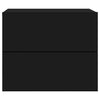 Wall-mounted Bedside Cabinets with LED Lights 2 pcs Black
