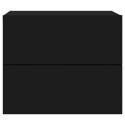 Wall-mounted Bedside Cabinets with LED Lights 2 pcs Black