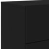 Wall-mounted Bedside Cabinets with LED Lights 2 pcs Black