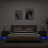 Wall-mounted Bedside Cabinets with LED Lights 2 pcs Black
