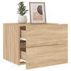 Wall-mounted Bedside Cabinets with LED Lights 2 pcs Sonoma Oak