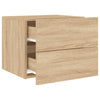 Wall-mounted Bedside Cabinets with LED Lights 2 pcs Sonoma Oak