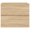 Wall-mounted Bedside Cabinets with LED Lights 2 pcs Sonoma Oak