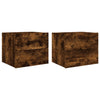 Wall-mounted Bedside Cabinets with LED Lights 2 pcs Smoked Oak