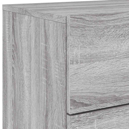 Wall-mounted Bedside Cabinets with LED Lights 2 pcs Grey Sonoma